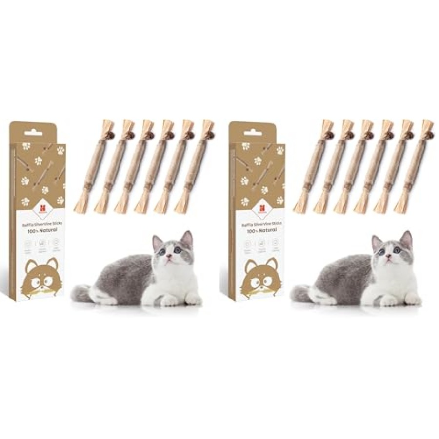 Catnip Toys - 3 Pack Natural Silvervine Sticks Cat