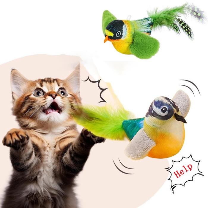 Self-playing Hanging Bird Cat  - Catnip Toys ulasan dan harga