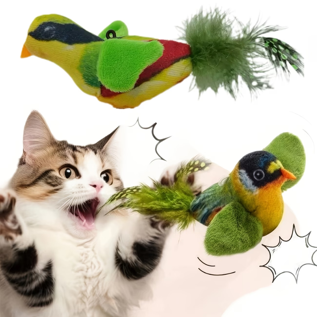 Self-playing Hanging Bird Cat  - Catnip Toys ulasan dan harga