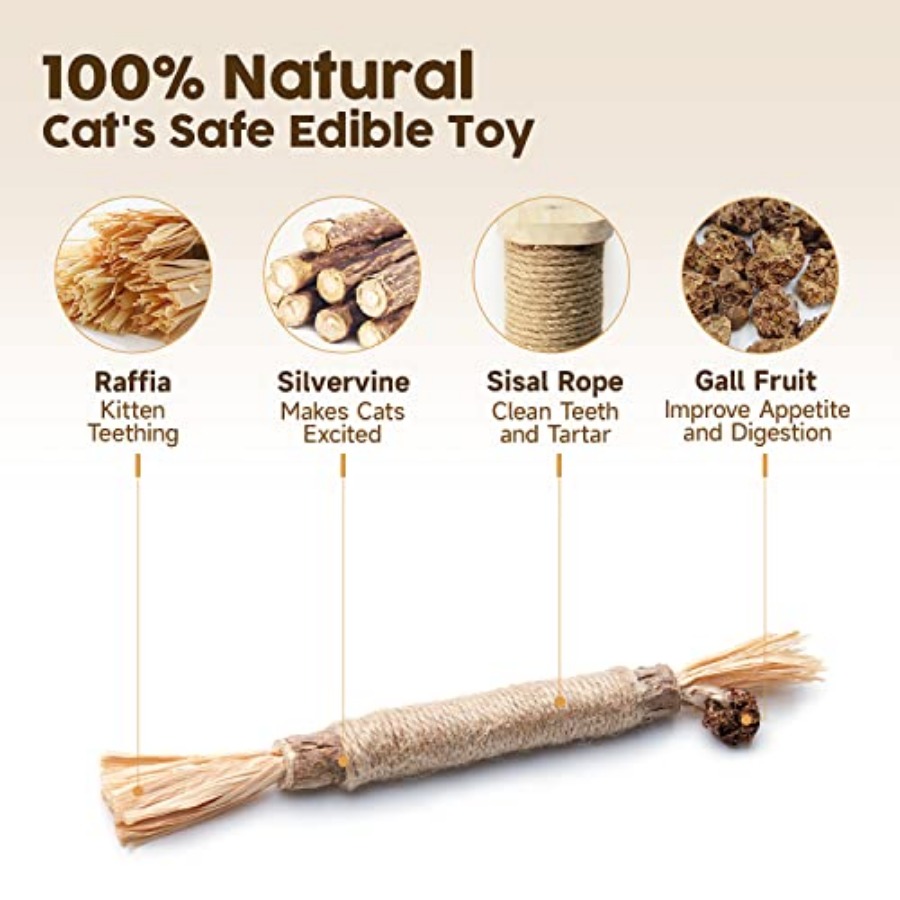 3 Pack Natural Silvervine Stic - Catnip Toys ulasan dan harga