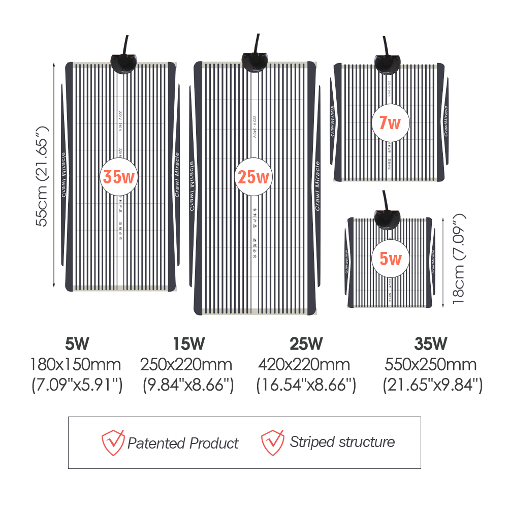 5W 15W 25W 35W Graphene Reptil - Reptile Heating Mat ulasan dan harga