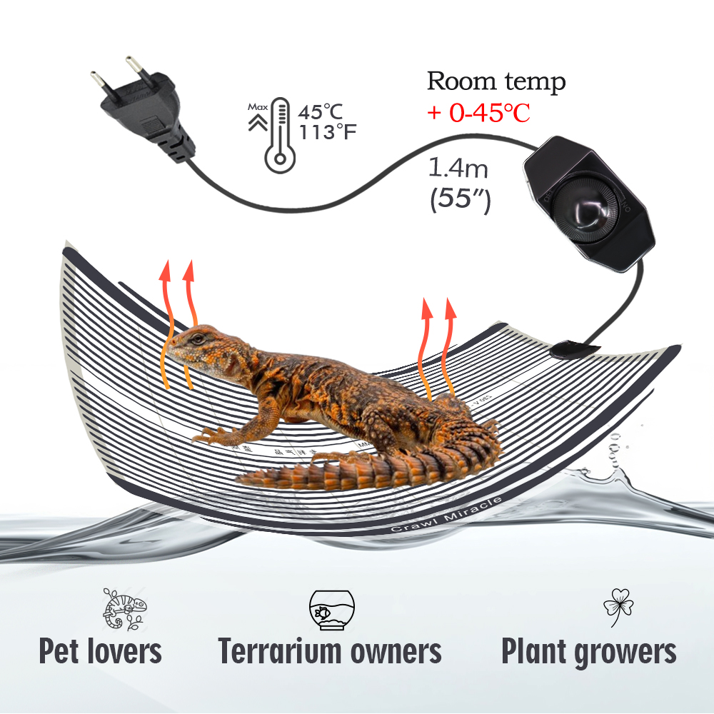 5W 15W 25W 35W Graphene Reptil - Reptile Heating Mat ulasan dan harga
