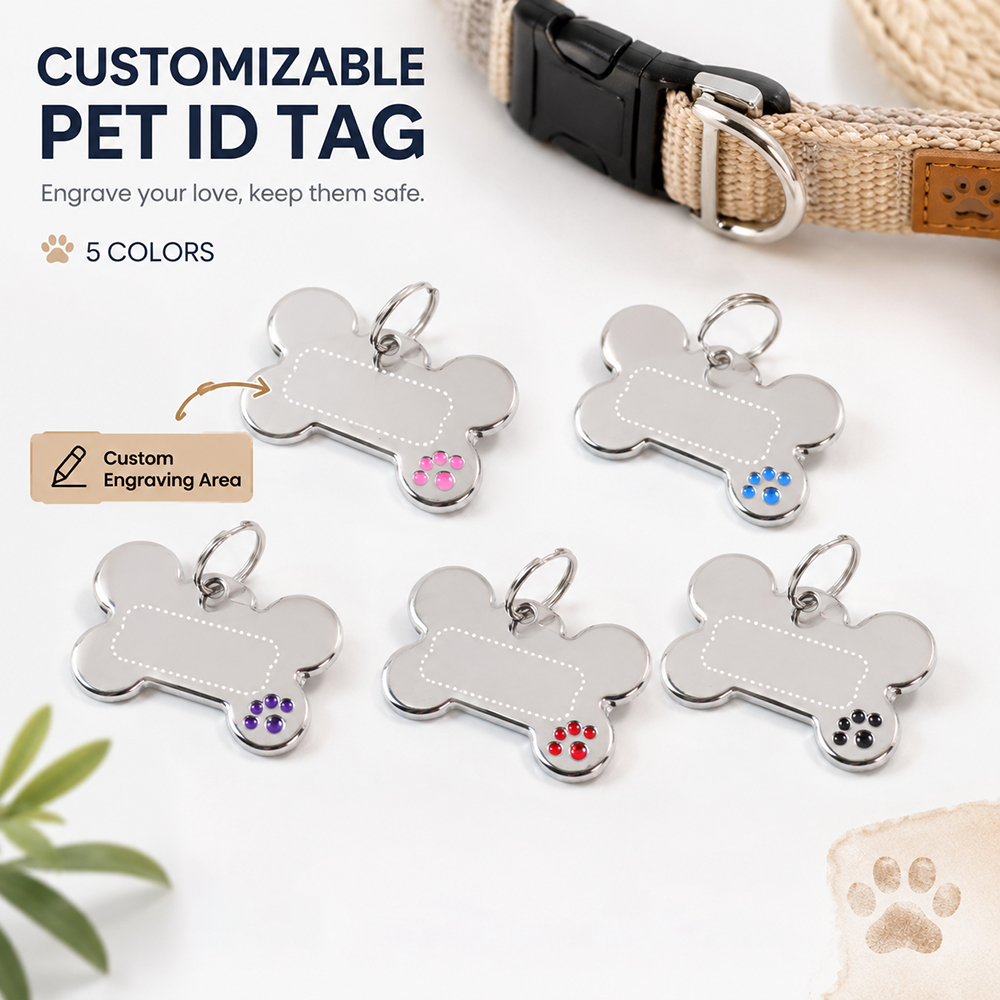 Custom Text Dog Tag Bone Shape - Pet Supplies Us ulasan dan harga