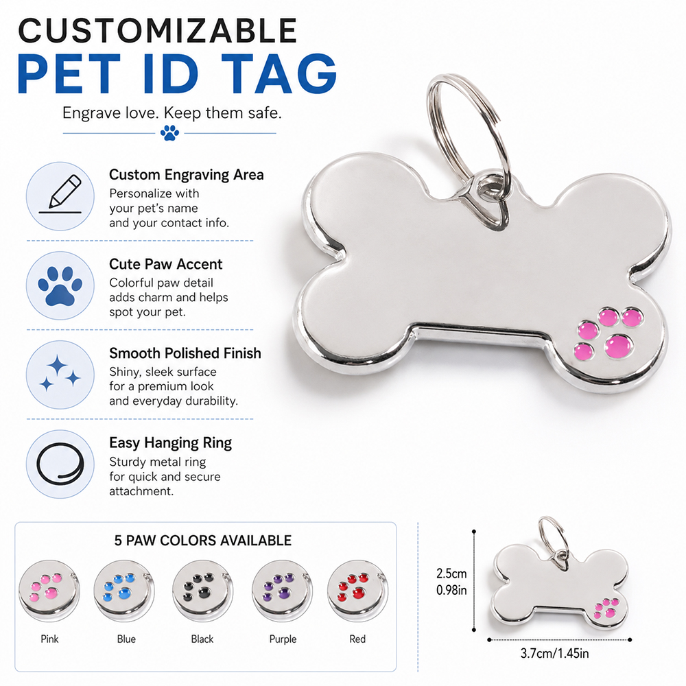Custom Text Dog Tag Bone Shape - Pet Supplies Us ulasan dan harga