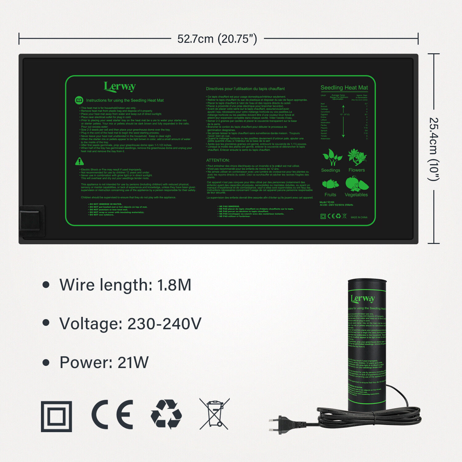 LERWAY 21W Seedling Heating Ma - Reptile Heating Mat ulasan dan harga