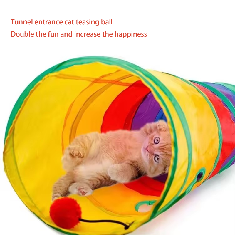 Rainbow Cat Tunnel Collapsible - Cat Tunnel Toy ulasan dan harga