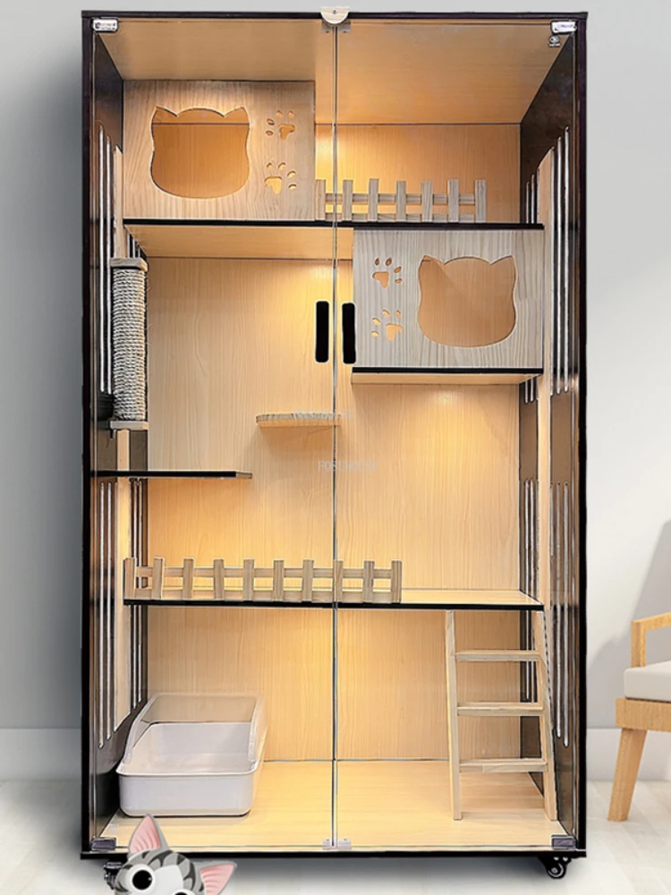 Nordic Solid Wood Cat Cages Lu - Pet Supplies Pet Shop ulasan dan harga